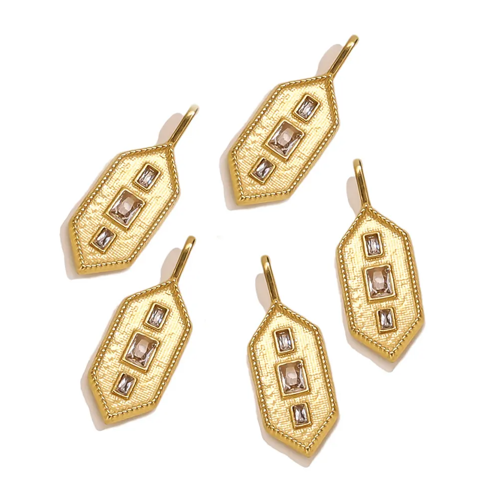 4 Stück Edelstahl Strass Olivenform Charms für Schmuck Armband Halskette Anhänger DIY Gold Charms Verbinder Charms