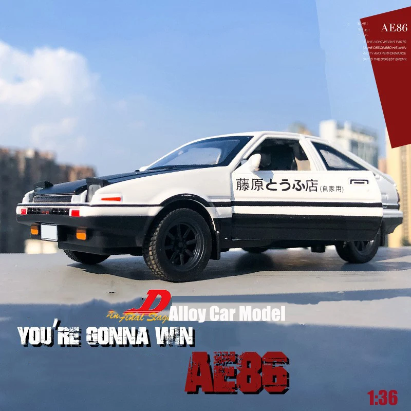 1:36 Initial D AE86 Alloy Car Models Toys Metal Diecast Initial D Exquisite Workmanship Car With Pull Back Toys For Kids Gifts