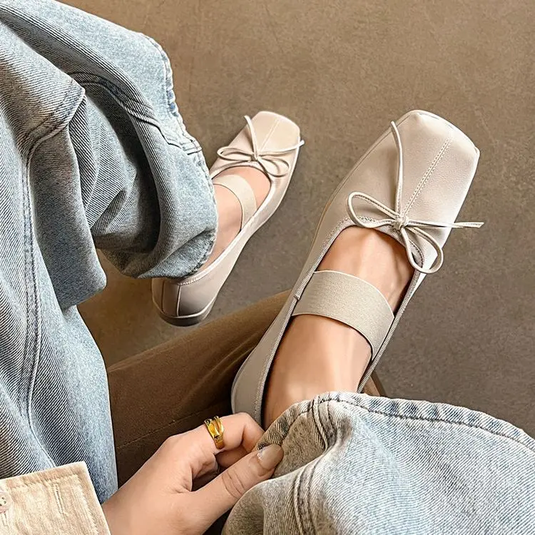 silver-leather-women-ballet-flats-square-toe-elastic-band-spring-single-espadrilles-bowknot-slip-on-lady-beige-ballerine-creeper