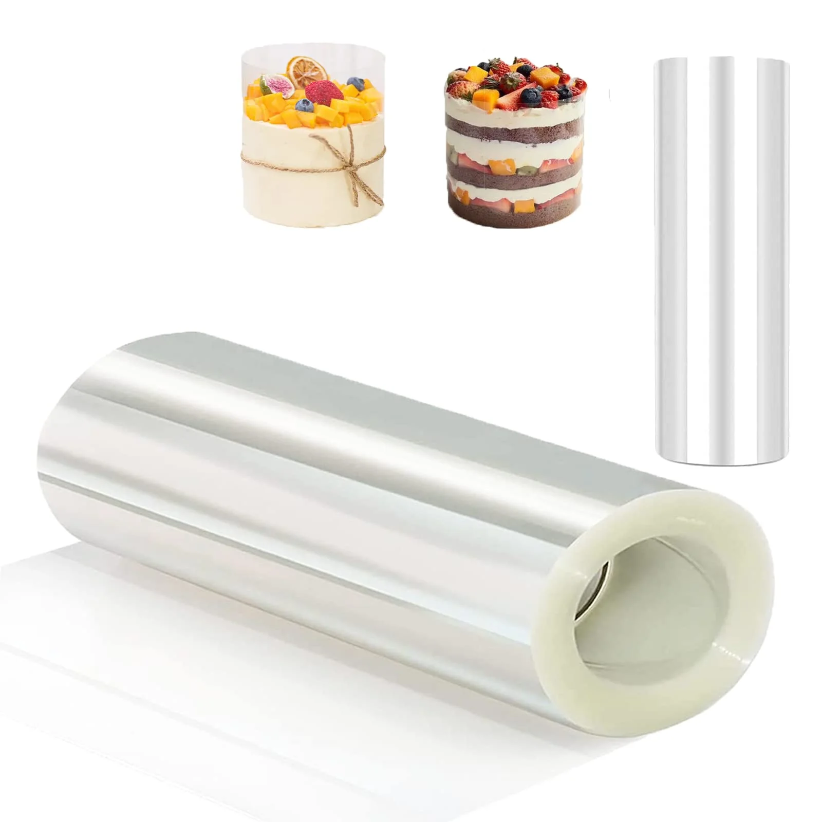 Transparent Acetate Roll, Acetate Cake Collars Cake Strips, Acetate Sheets for Baking Chocolate Cakes Mousse Cake Craft & Decor