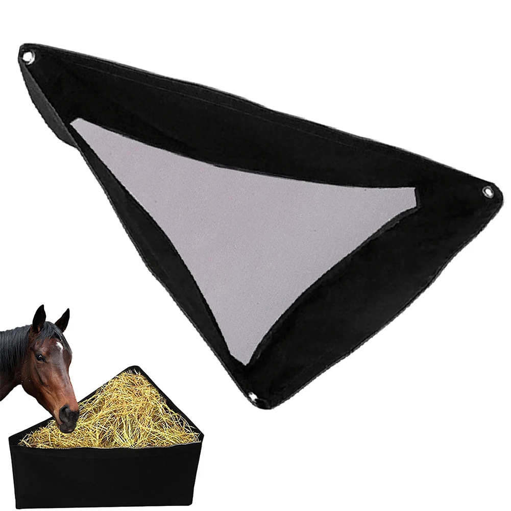 Horse Feed Bag Horse Corner Feeder Breathable Mesh Bottom Dust And Fine Debris Equestrian Fields For Parking Spaces