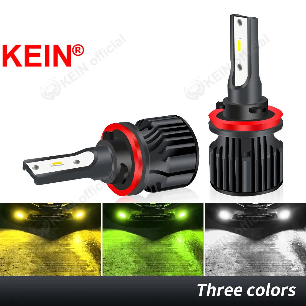 

KEIN 2PCS H8 Led H11 Fog Light Bulbs H9 H16 JP High Power 3000K 6000K Lemon Green Yellow White Daytime Running Auto Car DRL Lamp