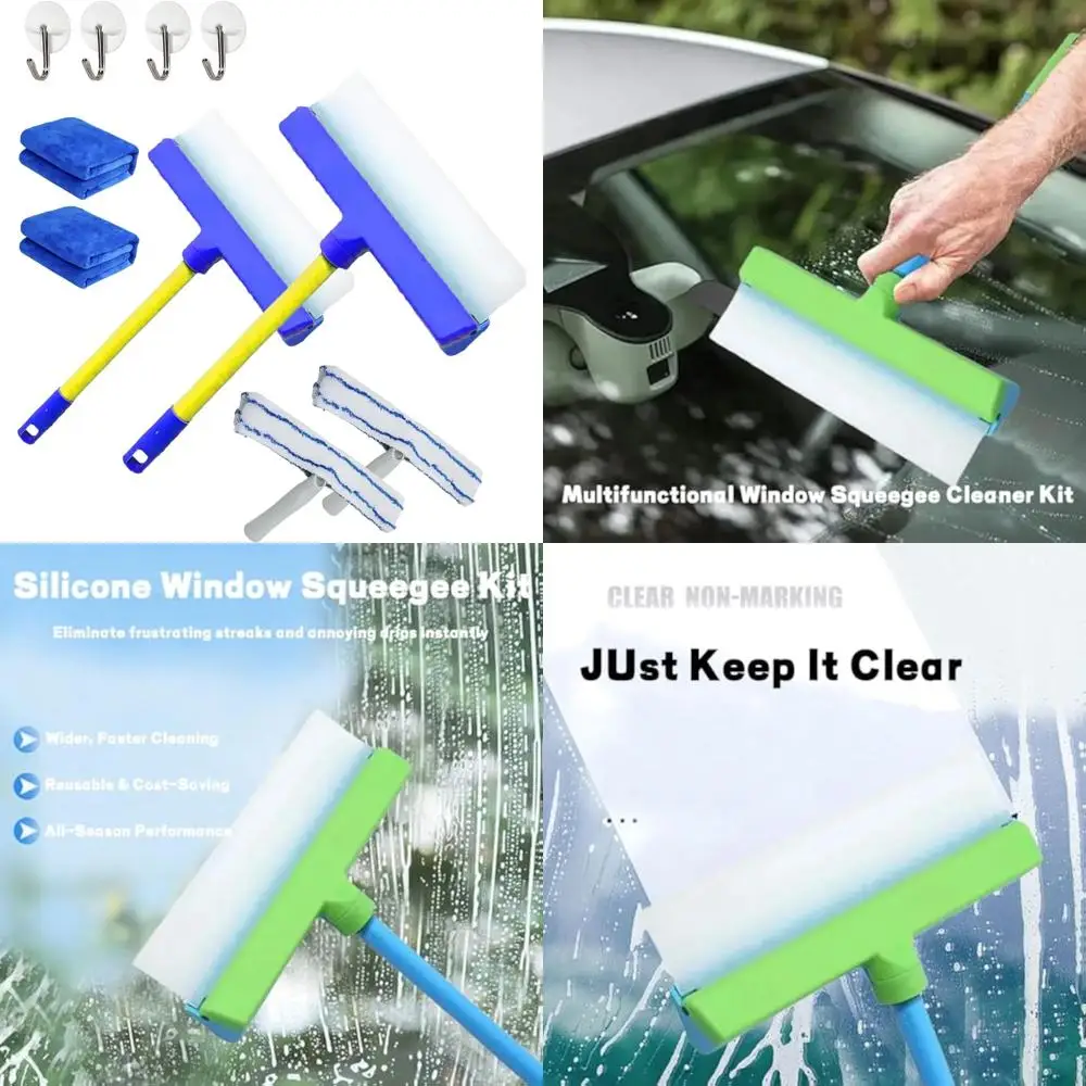 

Силиконовый набор для мытья окон: улучшенный скребок 3-в-1 с многоразовыми силиконовыми лезвиями