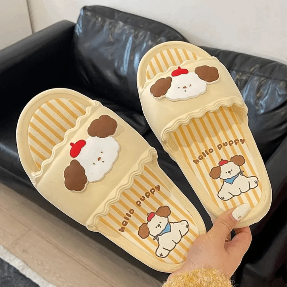 لباس خارجي أحذية Y2K جرو النعال الكرتون الكلب سميكة سوليد النساء الكرتون النعال المضادة للانزلاق منصة سميكة الشرائح الصنادل النساء #3