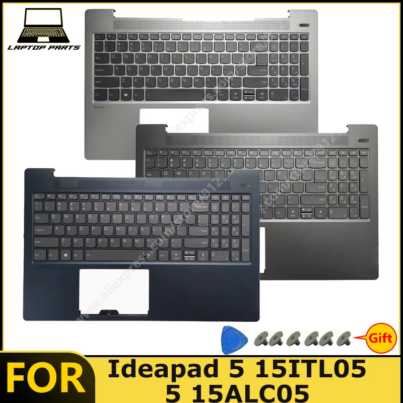 For IdeaPad 5 15ITL05 82FG IdeaPad 5 15ALC05 82LN Xiaoxin Air 15 2021 Laptop US-Palmrest with Keyboard New replacement parts