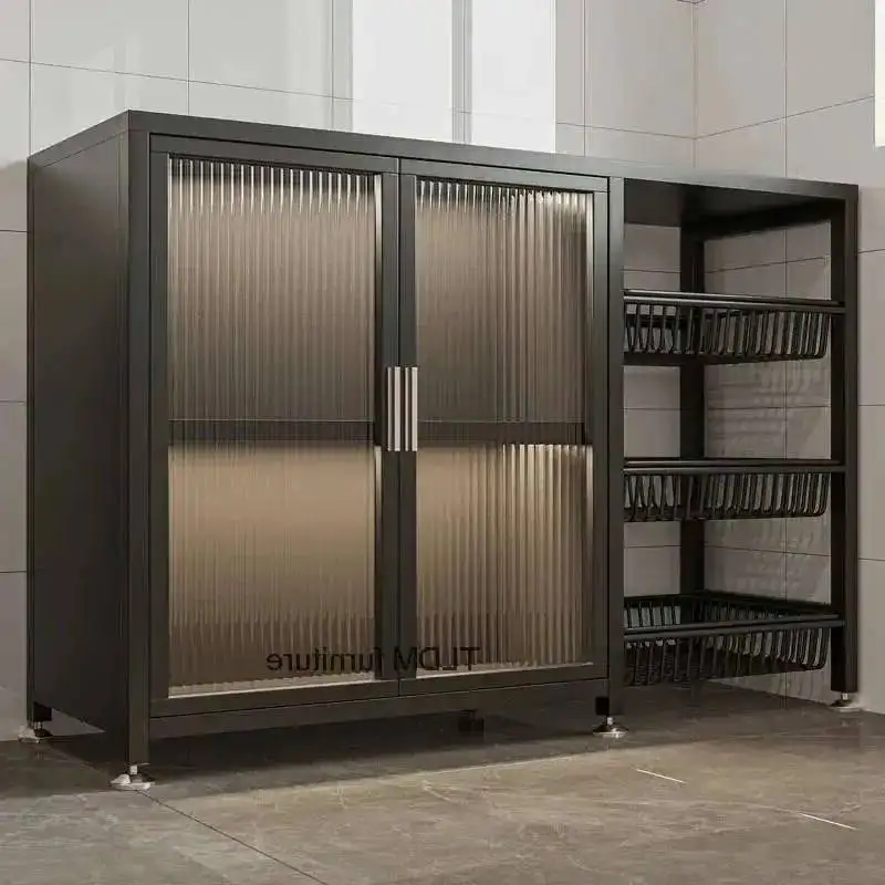 Cabinet Storage Modern Rack Minimalist Vegetable Kitchen Kitchen Storage Cabinets Multi-functional Multi-layer with Cabinet Door
