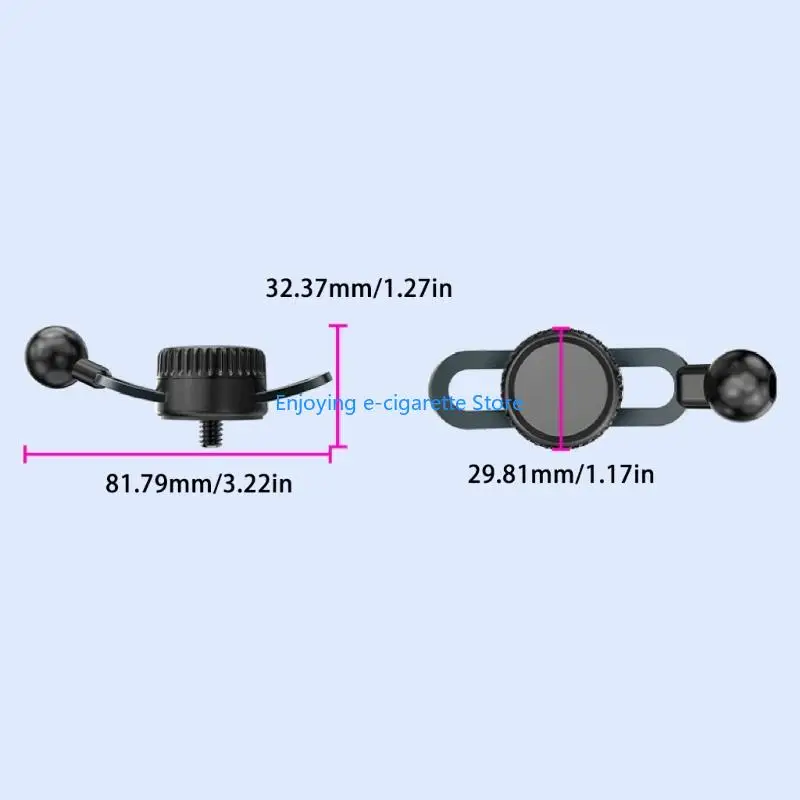 Telefonhalterbasis mit 17-mm-Kugelkopf, 1/4-Schraubanschluss für Telefonständer Y4QF – Detail 6