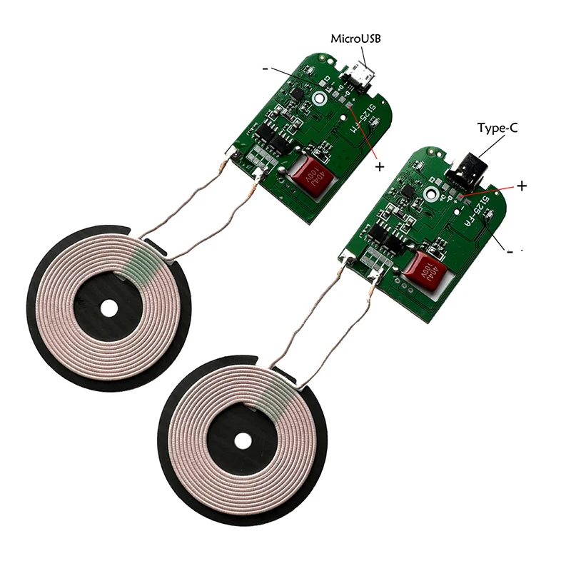 15W Type-C Micro USB Wireless Charger Transmitter Module PCB Coil Circuit Board QC/PD/QI Standard Fast Charging for iPhone