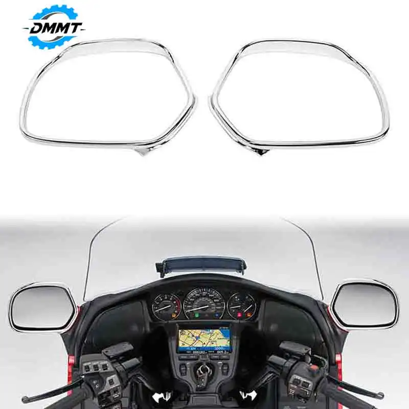 Motorcycle Rear View Mirror Trim Ring Decorative Bezel For Honda Goldwing GL1800 2001‑2017 2006 2007 Chrome
