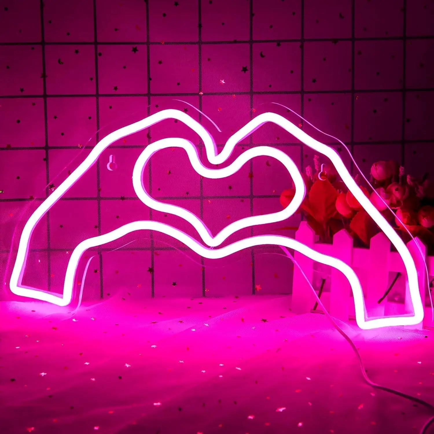 

Heart Neon Sign USB Dimmable LED Neon Lights for Birthday Wedding Engagement Anniversary Bachelorette Party Wall Decoration