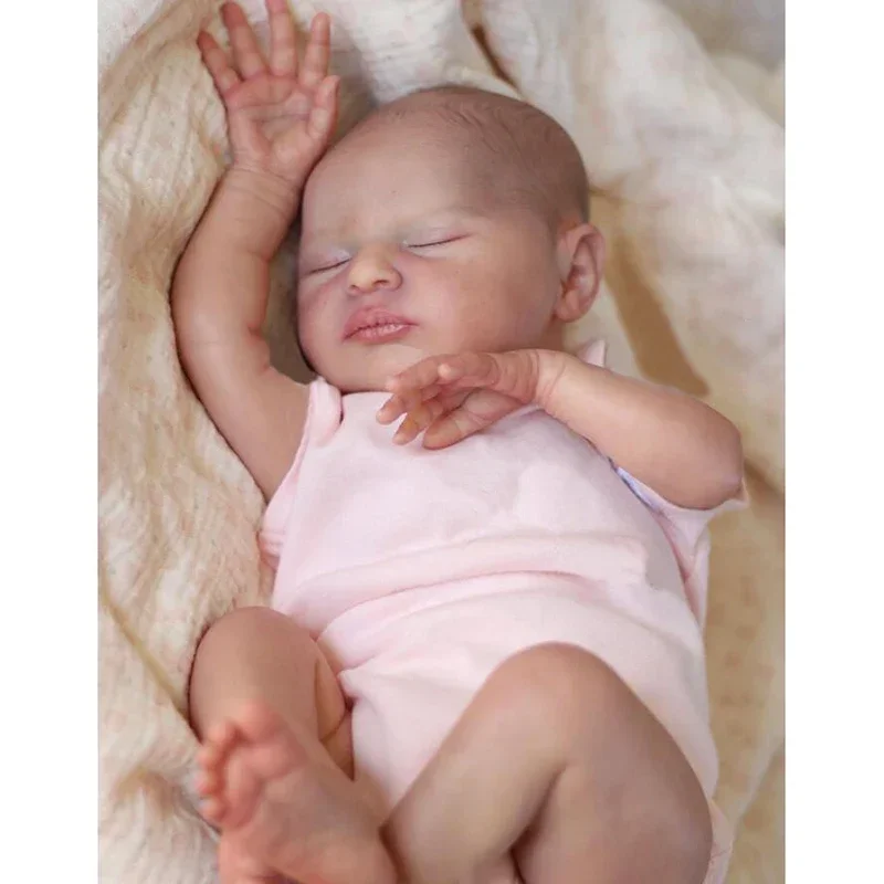 

48 см уже готовая кукла Reborn Sleeping Baby Laura Hand Genesis Painting 3D Skin Tone Reborn Baby Doll muñecas Reborn para niñas