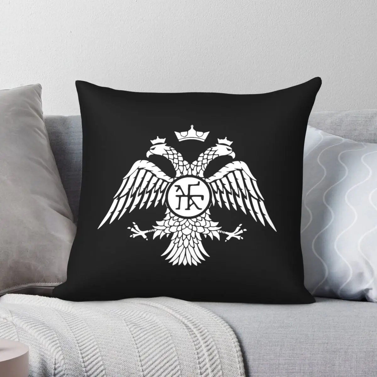 Byzantine Empire Eagle Pillowcase Polyester Linen Velvet Creative Zip Decorative Pillow Case Home Cushion Cover