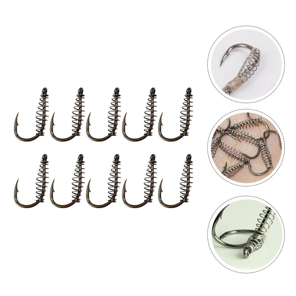 30 Pcs Snap Hook Outdoor Fishhooks Fishing Tool Ordinary Portable Gear Silver Durable