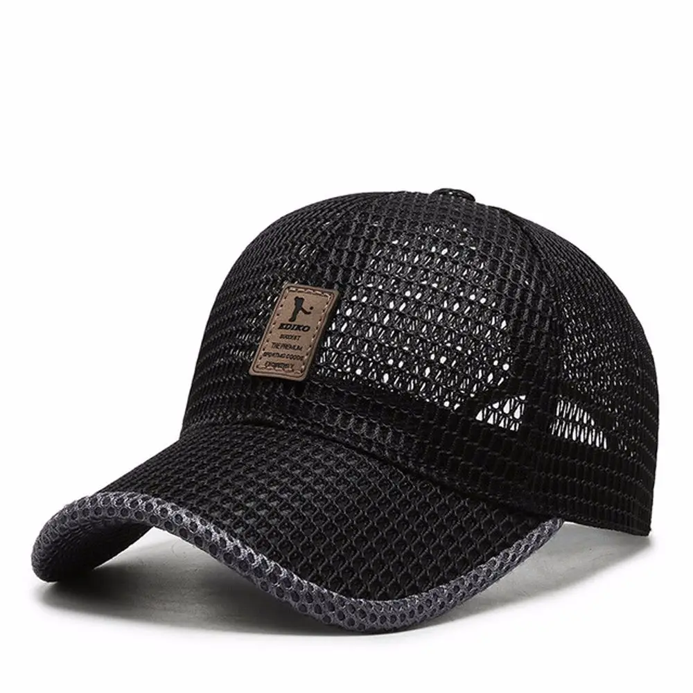

Men Black Breathable Unisex Sport Hats Baseball Caps Fishing Baseball Caps Mesh Cap Casual Sport Hats Cap Snapback Hats