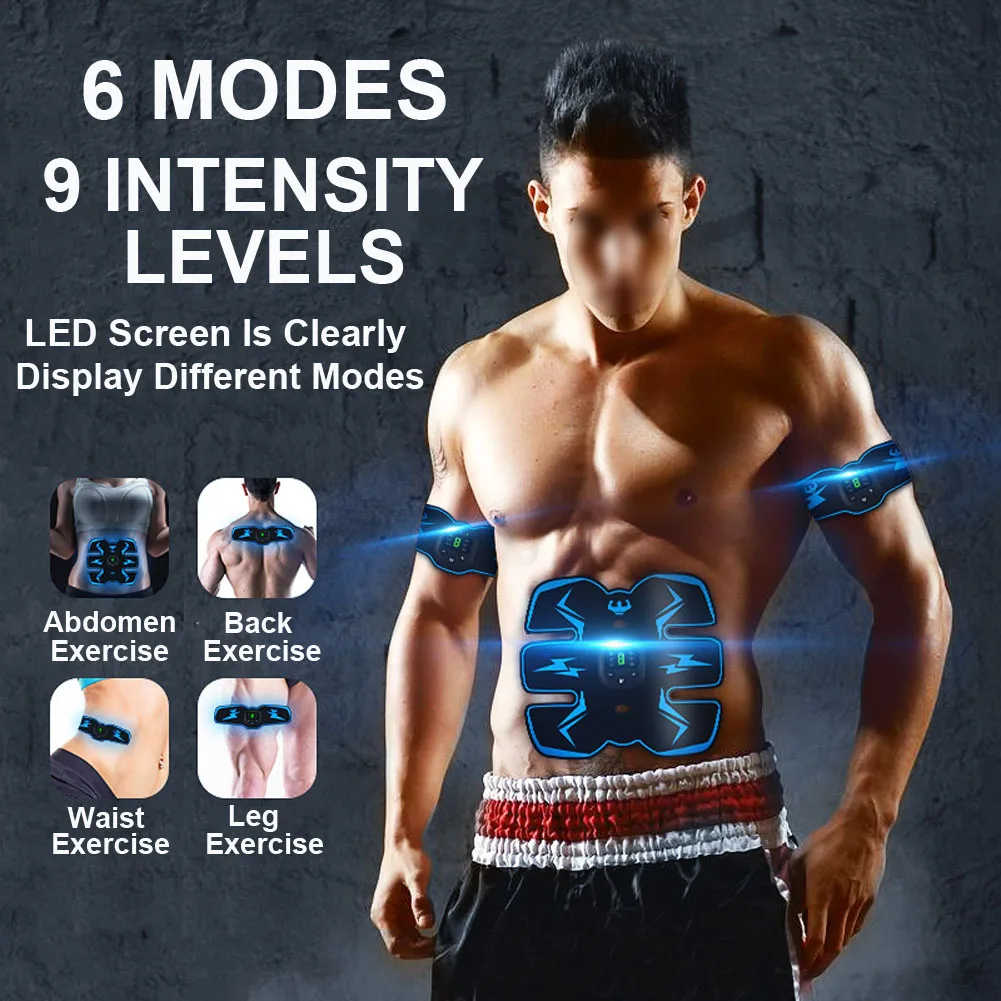 EMS Abdominal Belt Electrostimulation ABS Muscle Stimulator Hip Muscular Trainer Toner Home Gym Fitness Equipment Women Men