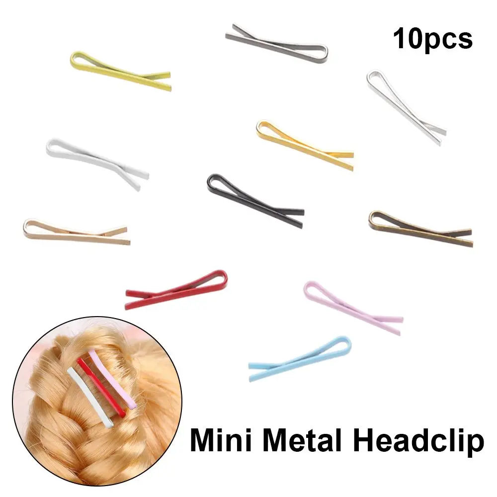 10pcs Cute Princess Kids Toys DIY Dolls Hairpin Headwear Hairclip Mini Metal Headclip Children Hair Clip Doll Head Clips