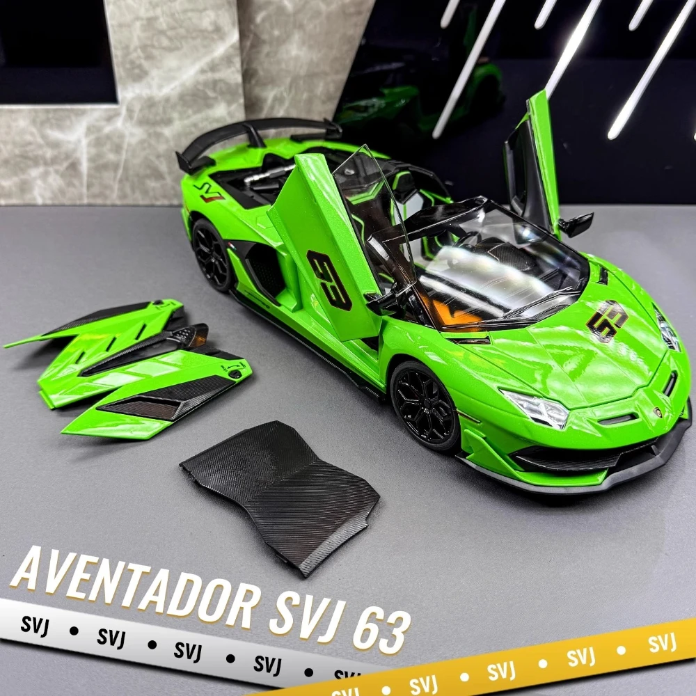 

Large Scale 1:18 SVJ63 LP770 Sports Car Model Toy Doors Opened Sound Light Shock Absorption Vehicles Models Gifts for Children