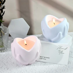 핸드 홀드 하트 캔들 항아리 실리콘 몰드, DIY 수제 보관 컵 상자, 콘크리트 석고 석고 몰드, 화분 에폭시 송진 몰드