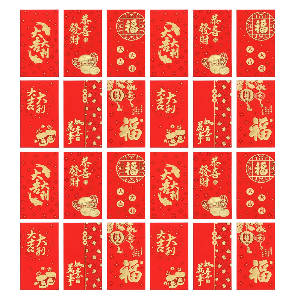 60 Pcs Wedding Money Envelope for Cash Red Bag Father Spring Festival Envelopes