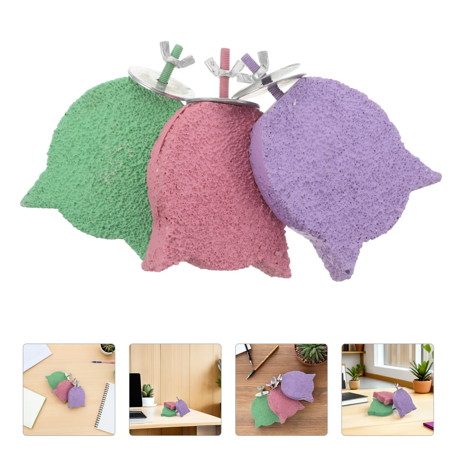 

3pcs Parrot Perch For Cage Bird Perch With Beak Grinding Surface Claw Trimmer Platform For Parakeets Cockatiels Chew Play Stand