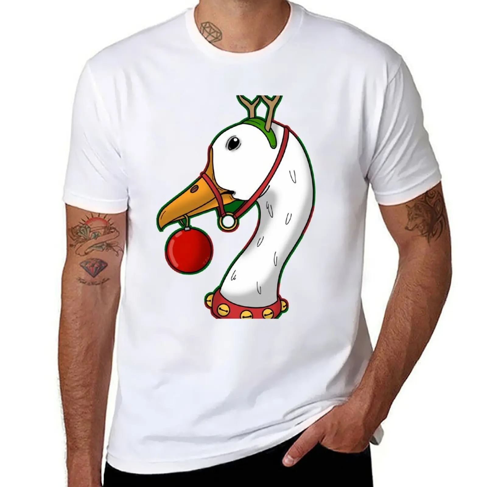 

Christmas Goose (Larger Size) T-Shirt t shirts for man graphic funny cotton tshirt 100% T-Shirt