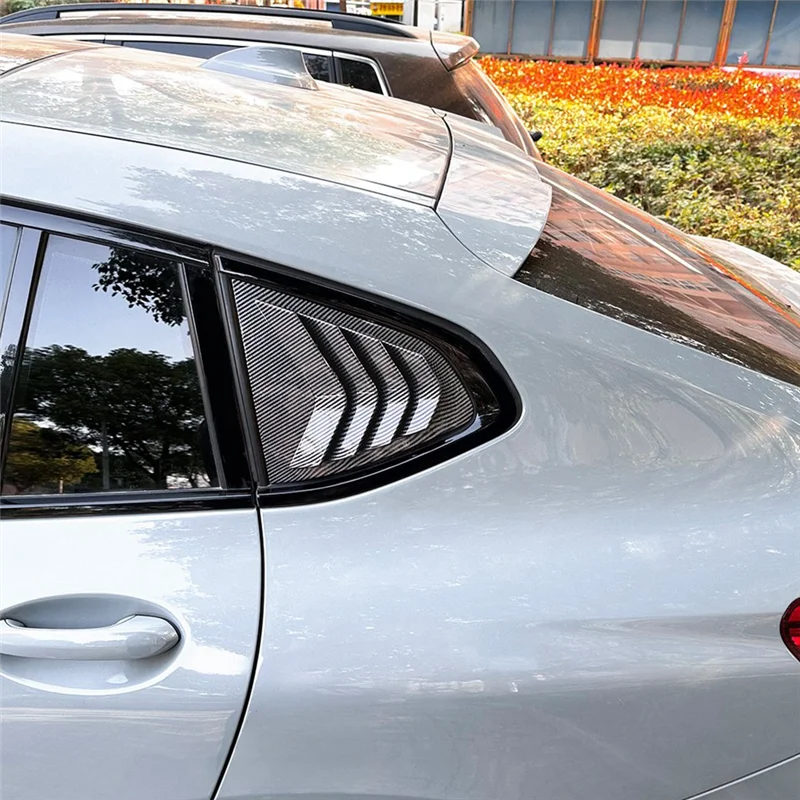 

Rear Windows Triangle Cover Triangle Louver Cover Sticker Car Windows Triangular Trim For BMW X4 G02 2018+ 1 Pair Carbon Fiber