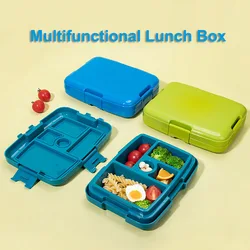 Student Lunch Box, Silicone Compartment Preservation Bento Box, Square Special Kindergarten Children's Outdoor Picnic Box