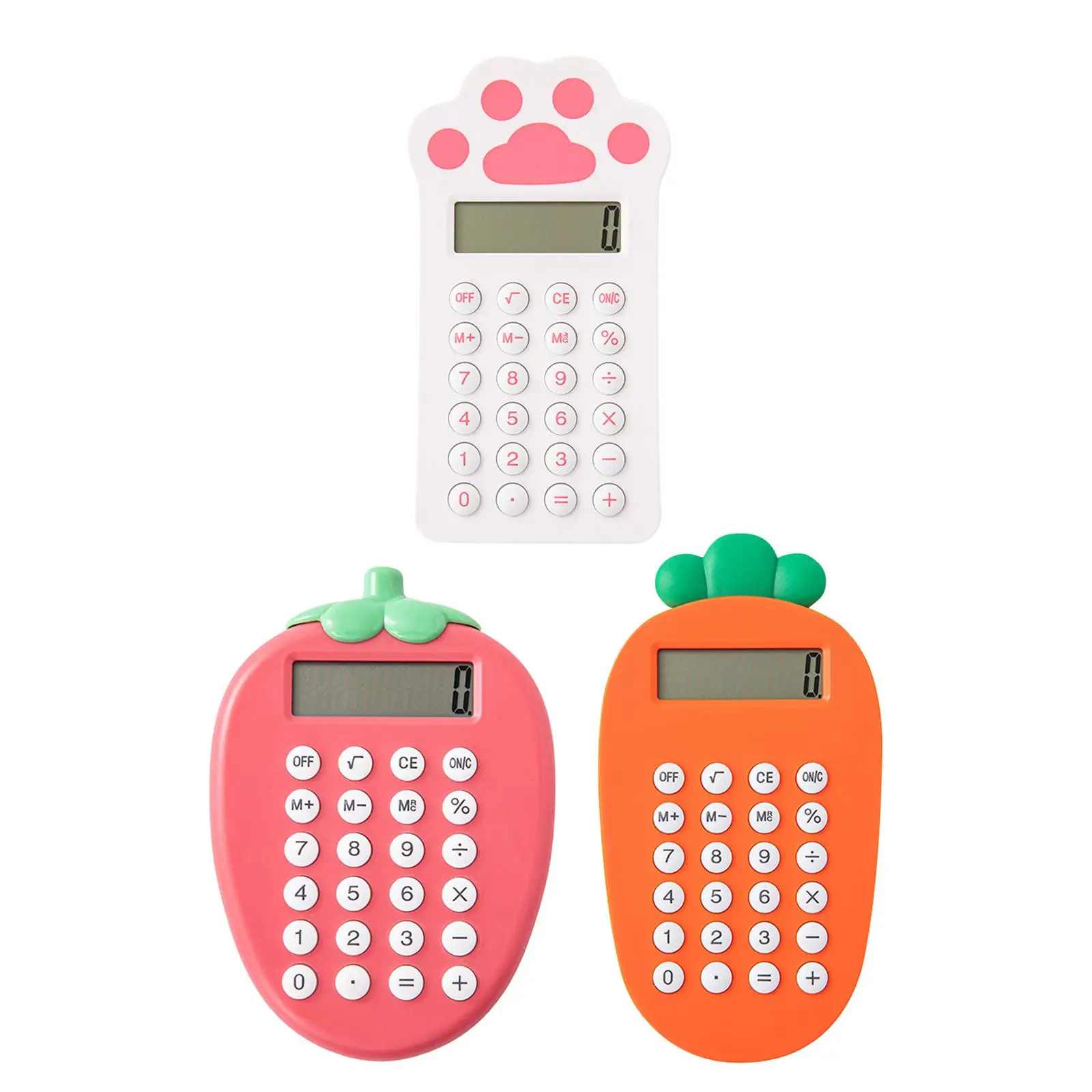 Small Calculator, Mechanical Calculator, Pocket Size Cartoon 8 Digit Desktop Calculator Basic Standard Calculators for Office