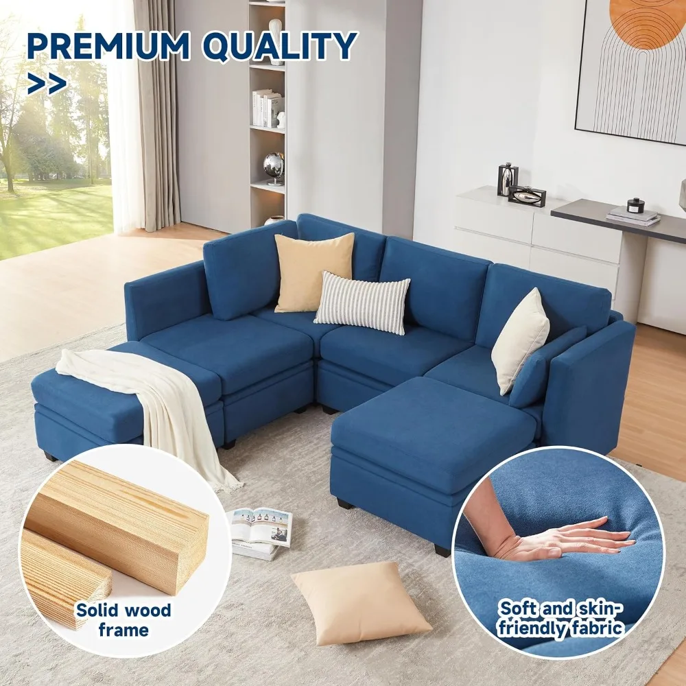 컨버터블 섹셔널 소파 수납 오토만, 베이지 모듈형 소파 시트 다용도 거실 가구