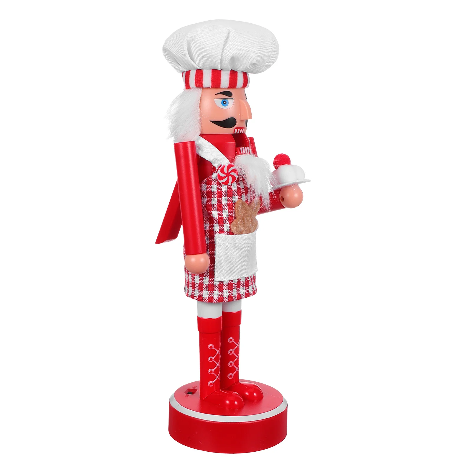 

1Set Christmas Chef Nutcracker Soldier Lighted Holiday Decoration Fade Resistant Colors for Xmas Mantel Tabletop Home Kitchen