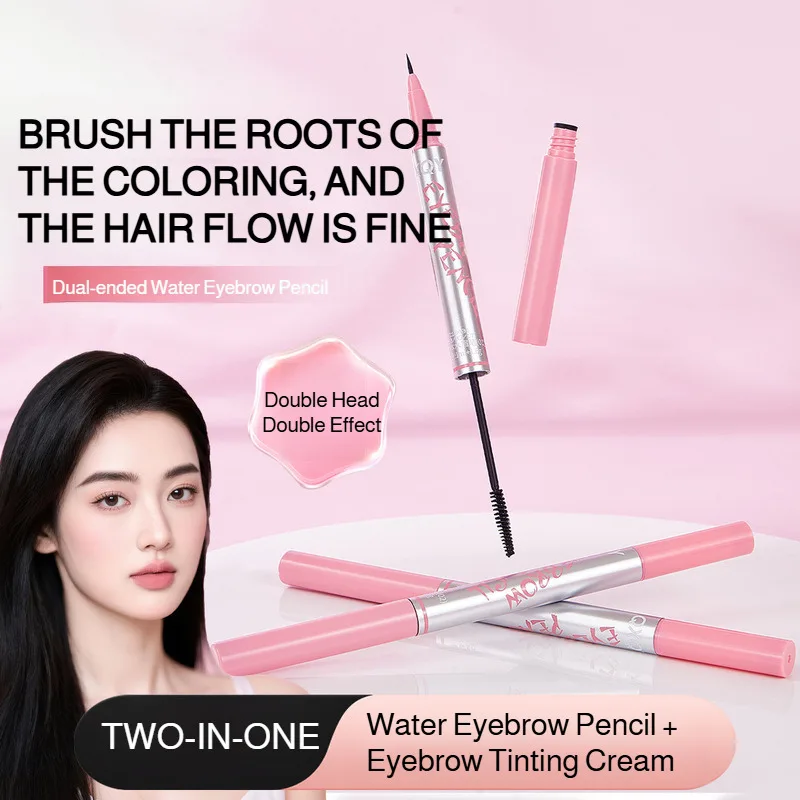 Dualended Eyebrow Pencil Ultra Fine Eyebrow Pencil Waterproof Long Lasting Double Ended Natural Definition Makeup Tool