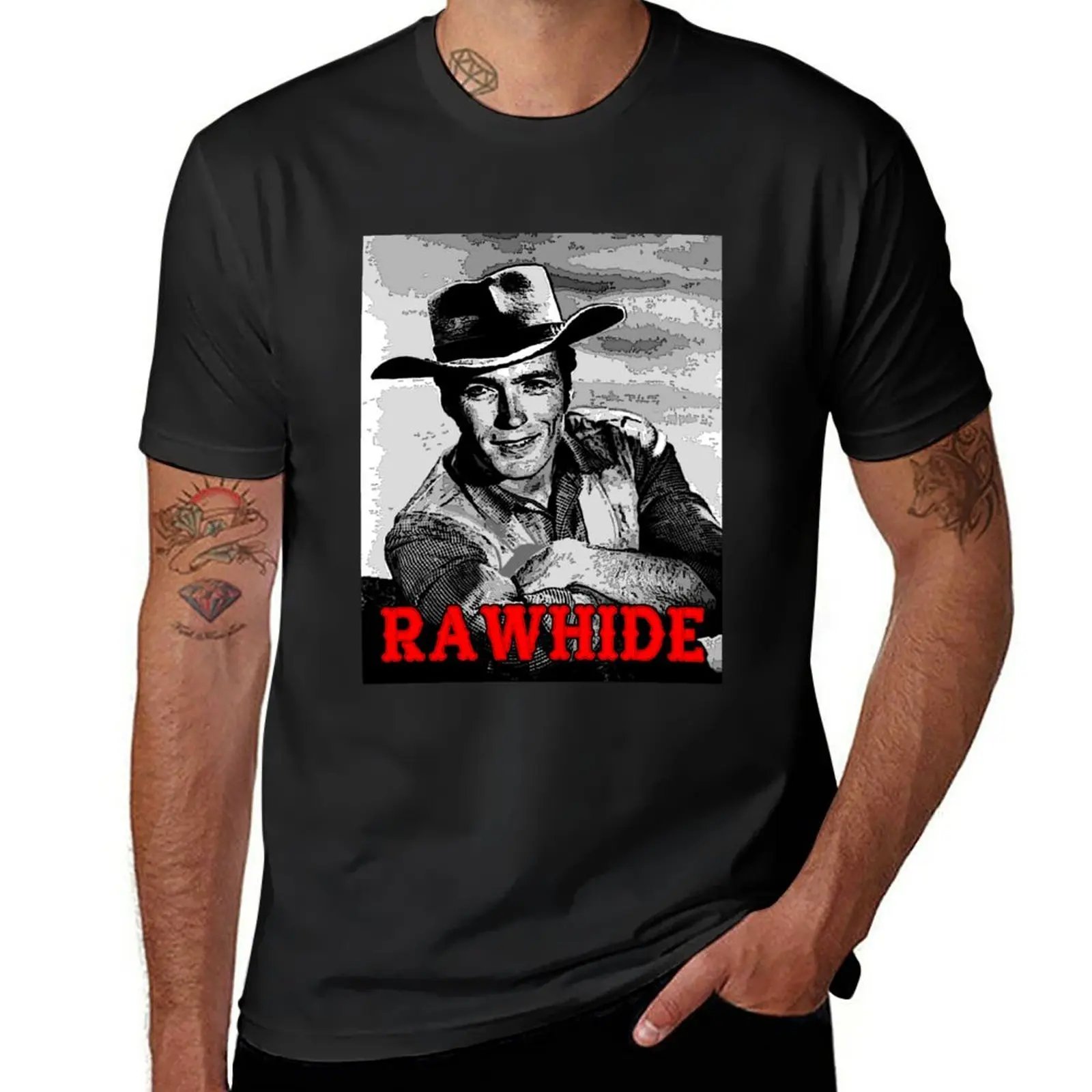 

New Rowdy Yates rawhide 60s T-Shirt tees quick-drying t-shirt Men's t shirts