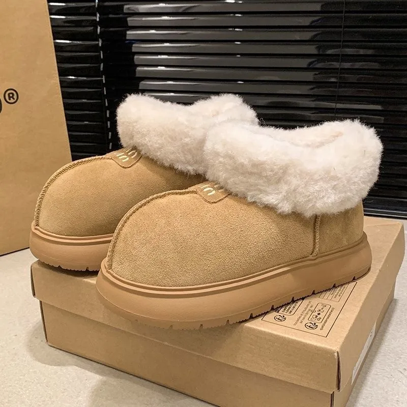 

2025 Winter New Fashion Women's Snow Boots | Chunky Flat Sole & Round Toe | Plush Furry Lining, Anti-Slip Warm Ankle Boots