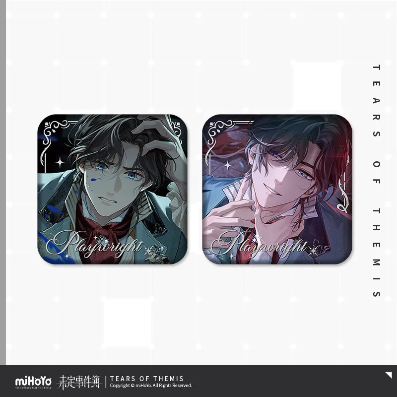 Official MiHoYo Tears of Themis series Luke Pearce Artem Wing Vilhelm Anime 8cm square badge brooch Ornament Halloween Gift view 3