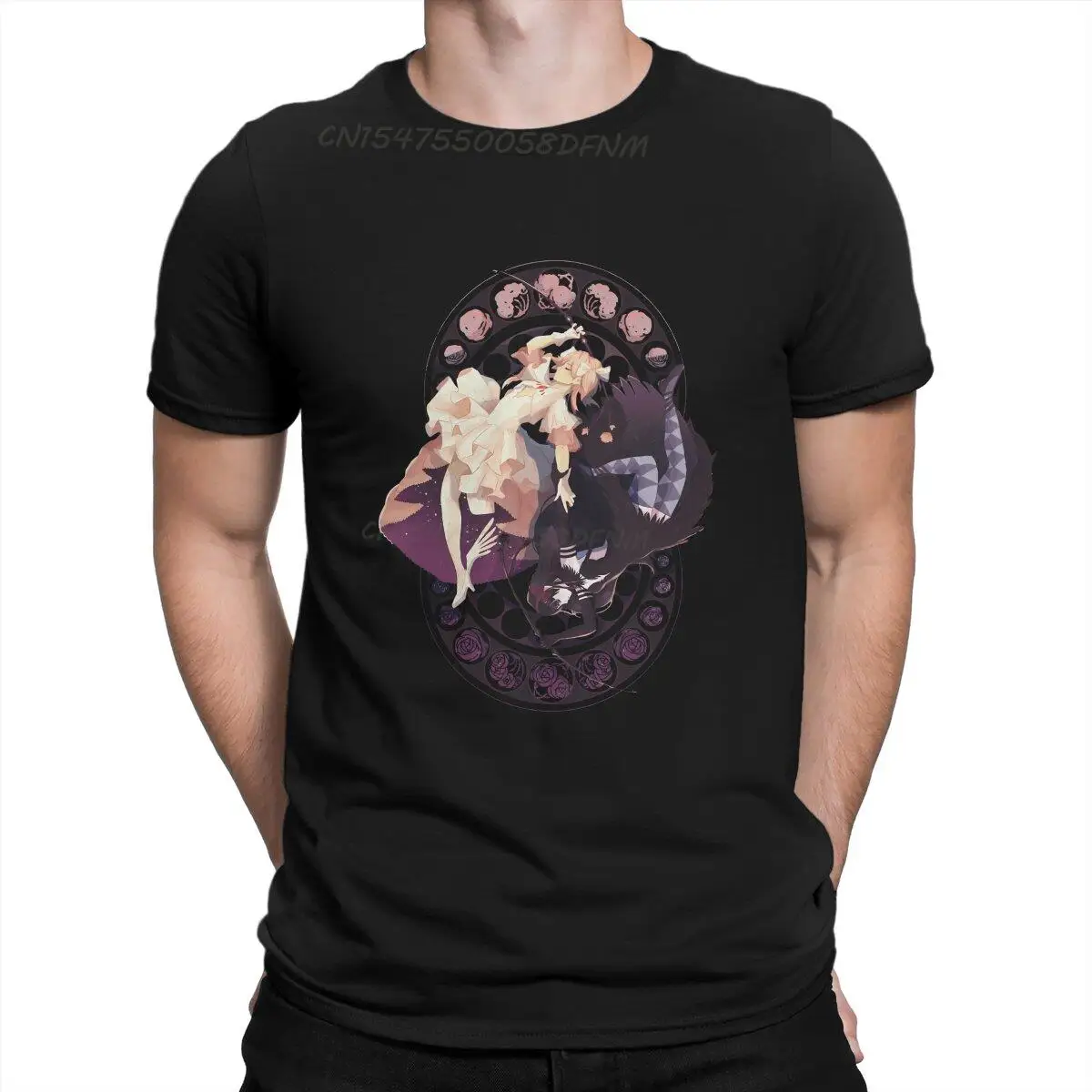 Men's MadoHomu Art Deco Classic T-shirts Puella Magi Madoka Magica Anime Kawaii Clothes Vintage Men T Shirts Summer Tops Tee