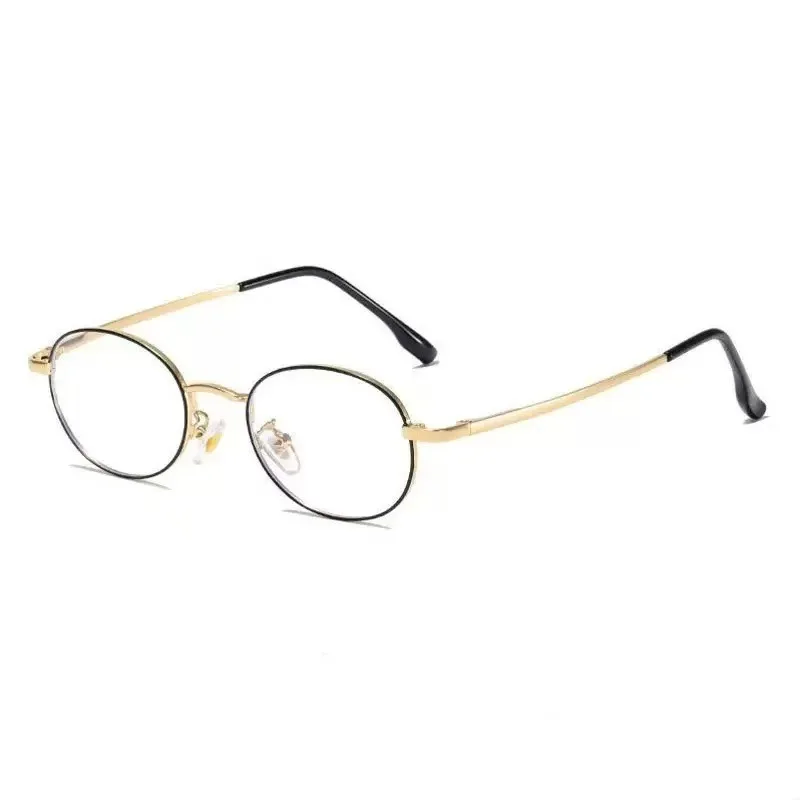 Metal Frame Computer Glasses For Women Men Anti Blue Light Circular Eyewear Blocking Optical Spectacle Elliptic Eyeglasses