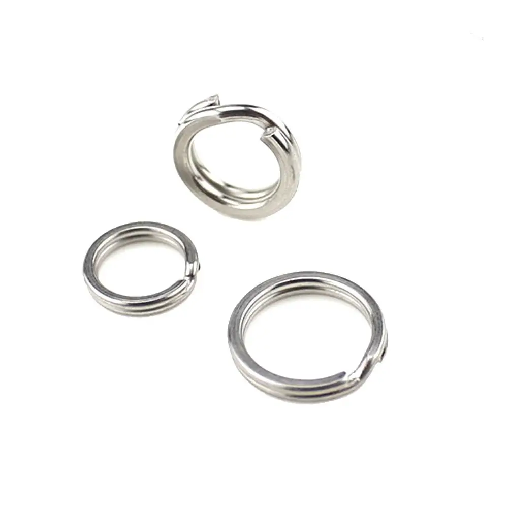 

200 Pcs Fishing Lure Connector Durable Stainless Steel Split Rings for Lures Rigs Hooks Leaders Jewelry Home Car Keychains