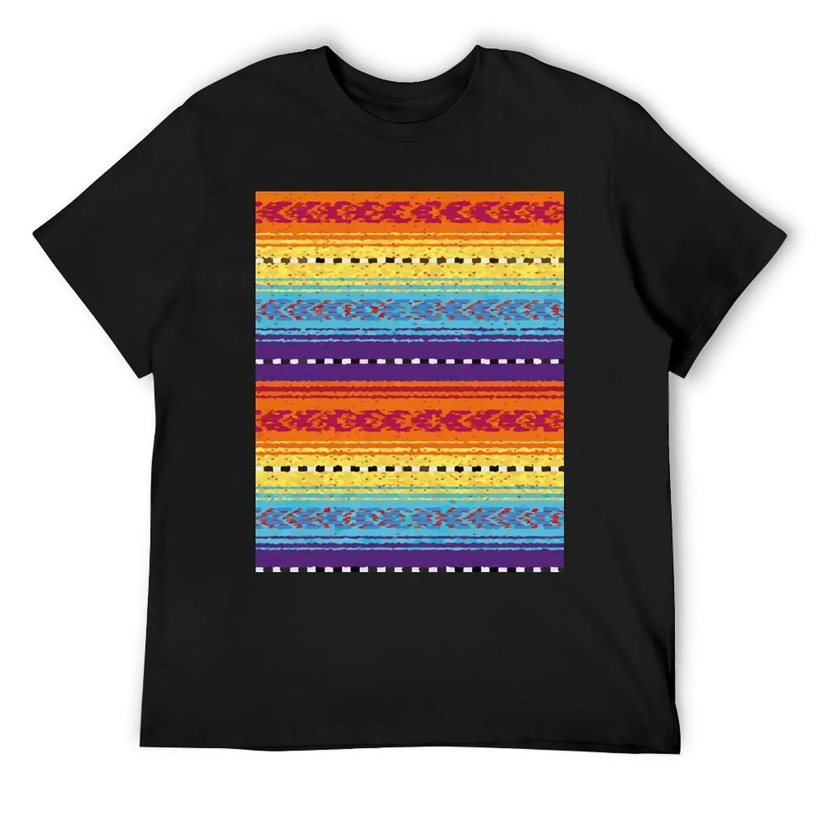 Mexican rebozo colorful stripes poncho rainbow serape T-Shirt sublime customizeds street wear mens white t shirts