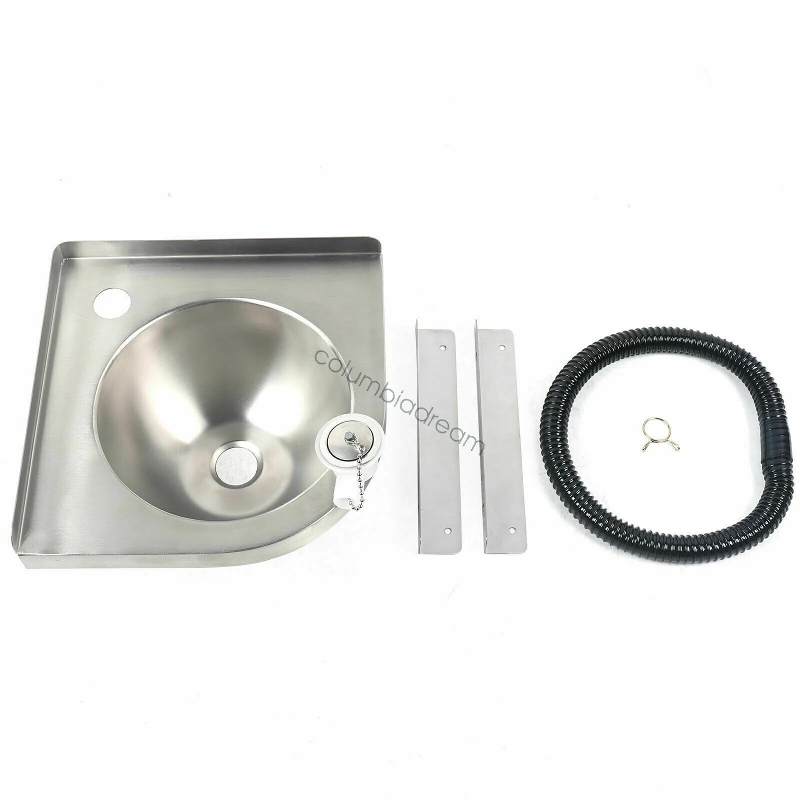 Pia de canto triangular 304 de aço inoxidável 12x12 polegadas para RV barco caravana banheiro cozinha