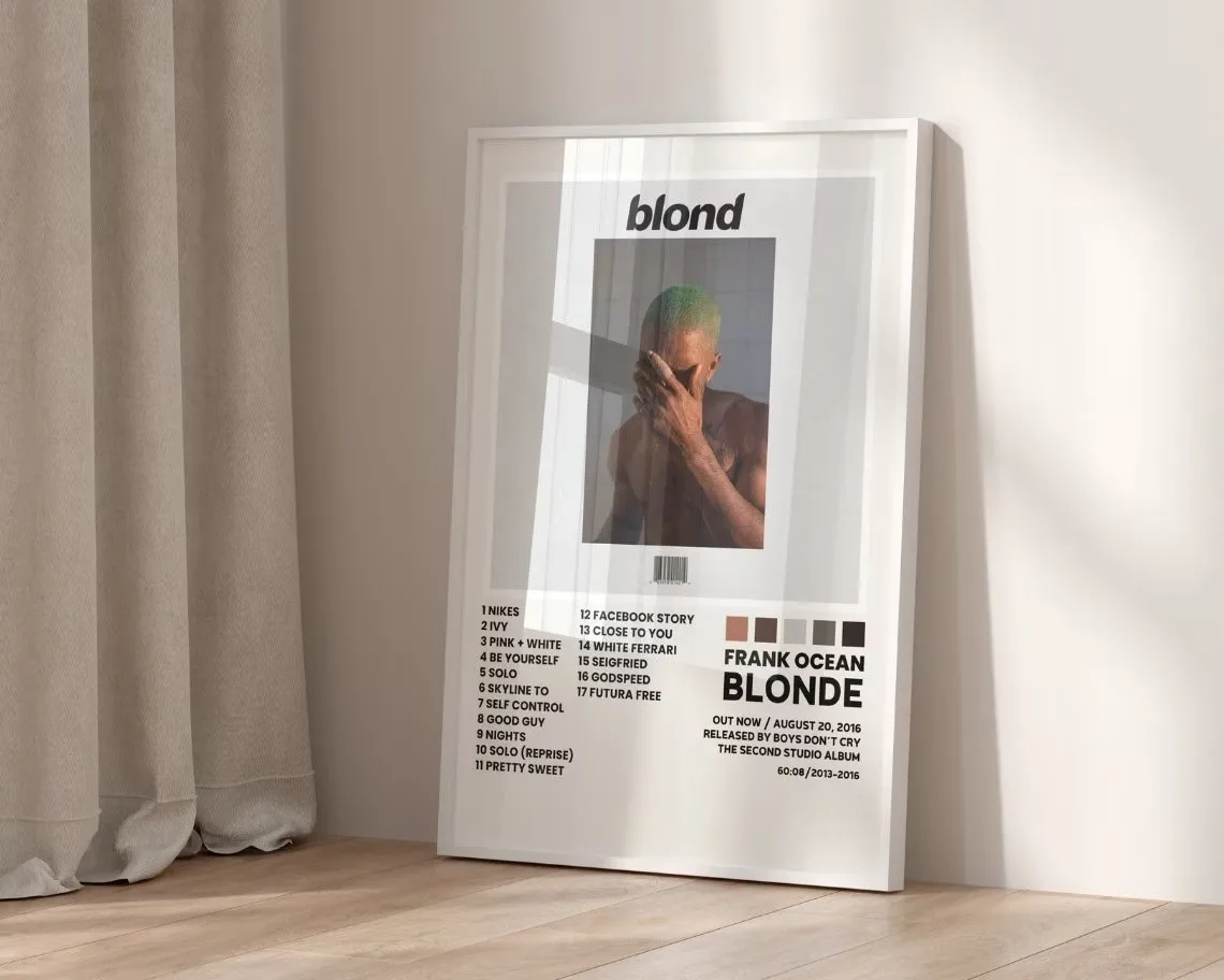 Frank Ocean Blonde Album Wall Tracklist Frank Ocean Album Cover Art Music Poster Canvas Painting Room Home Decor Gifts