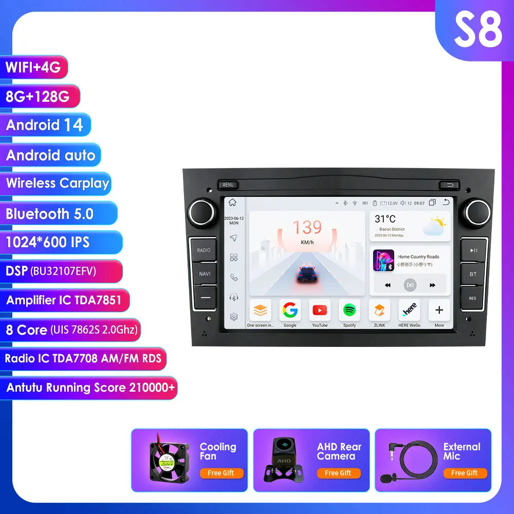 4G Carplay Android 2 Din Auto Gps Speler Voor Opel Astra H J 2004 Vectra Vectra Vauxhall Antara Zafira Corsa C D Vivaro Meriva Veda Radio