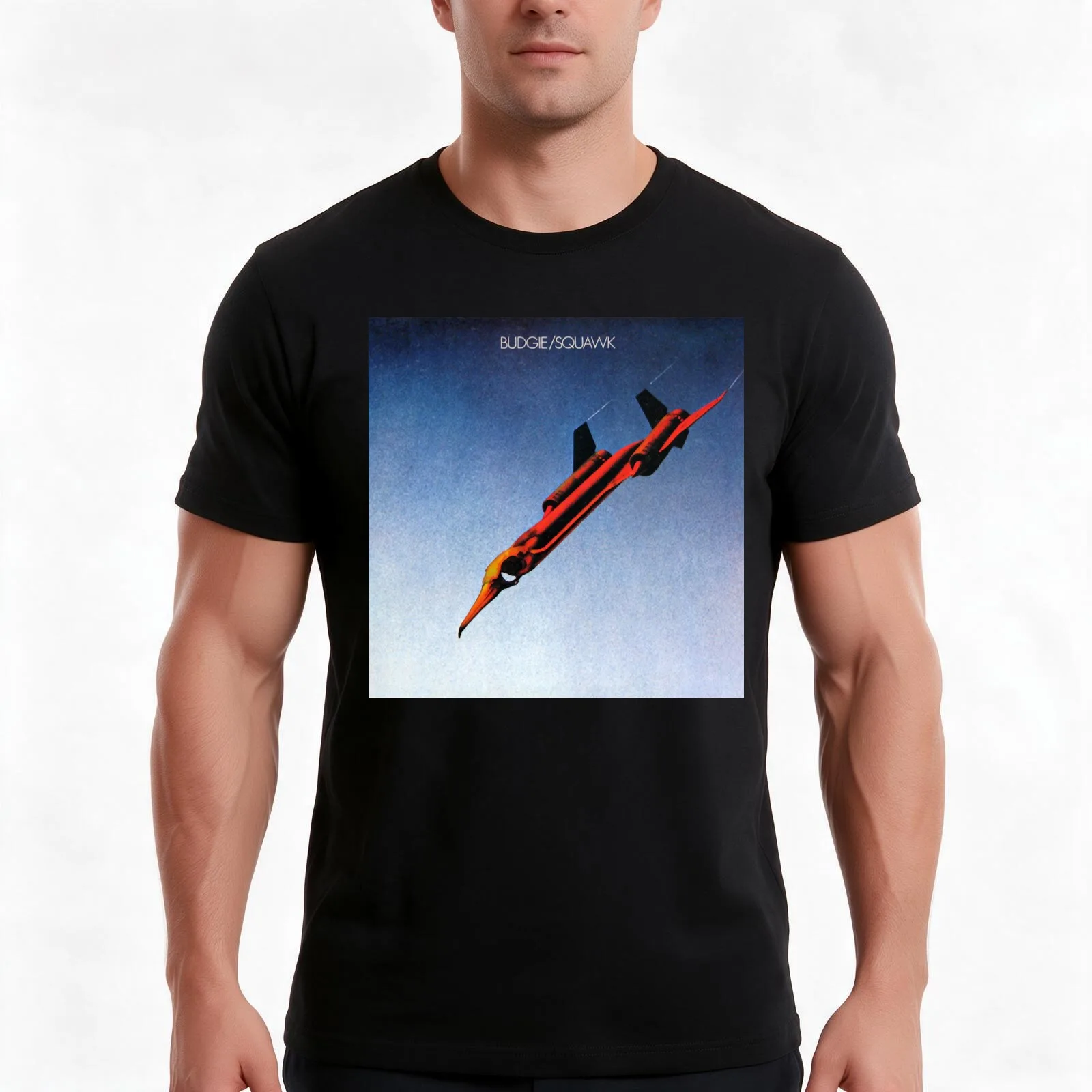 Budgie - Squawk Classic T-Shirt, Summer Casual Cotton Tee, Oversized Streetwear Tops, Vintage Graphic Print, Unisex Men Women