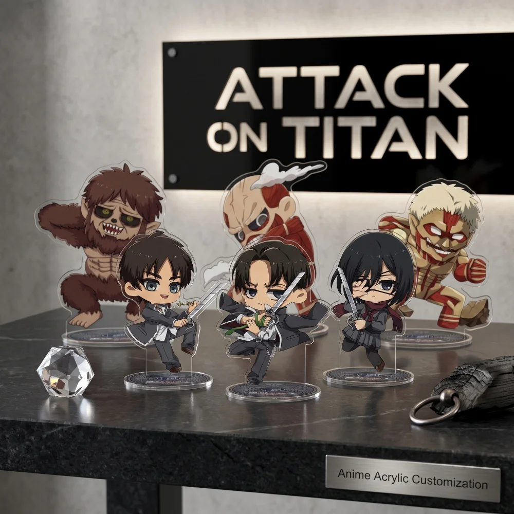 Attack on Titan Acrylic Stand Keychain 2026 New Eren Levi Mikasa Hange Q Version Cute Fan Collectible Gift