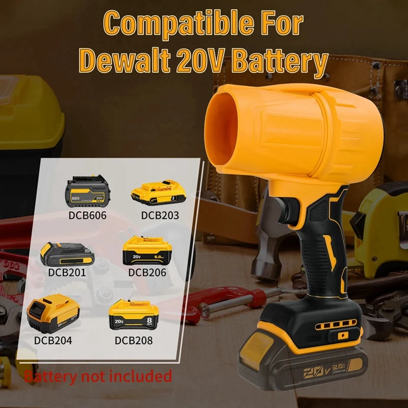 SOFT-Brushless Turbo Jet พัดลม 30000RPM เครื่องเป่าลมไฟฟ้าไร้สายรุนแรงมือถือเครื่องมือสําหรับ Dewalt 20V แบตเตอรี่