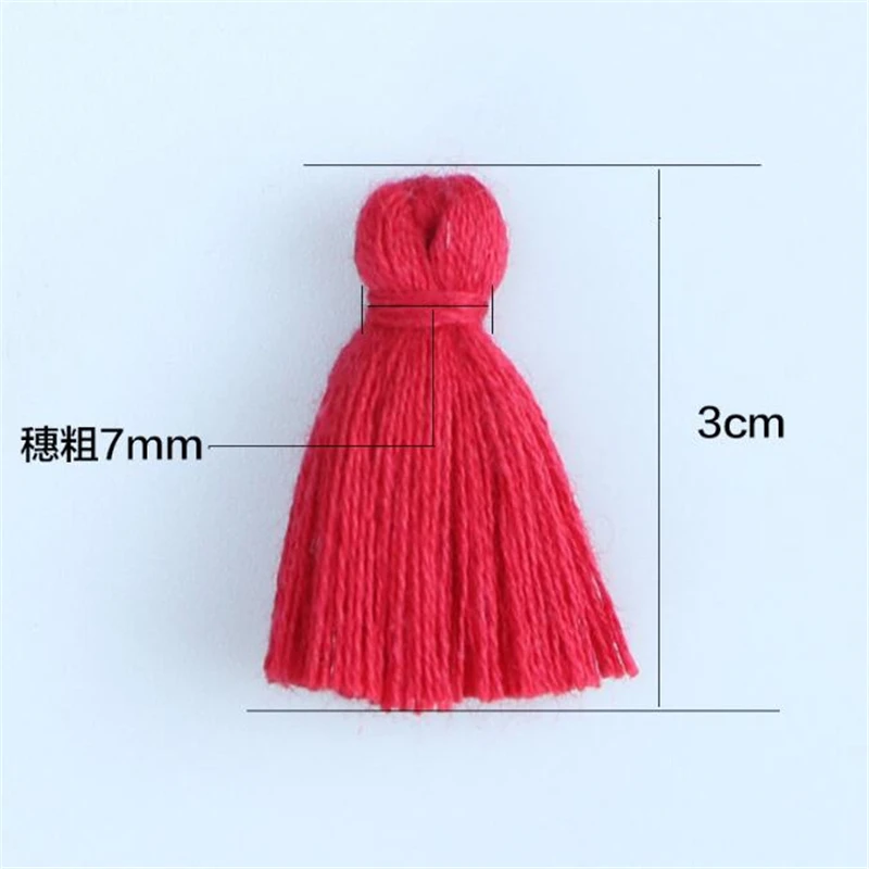 20pcs/lot new 30mm multi cotton tassel for earrings diy garment luggage jewelry making charms mini tassels fringe accessories