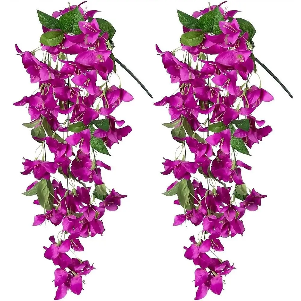 متعدد الألوان Bougainvillea زهرة اصطناعية لتقوم بها بنفسك أوراق خضراء محاكاة زهرة الروطان الحرير البتلة اكسسوارات النباتات إكليل