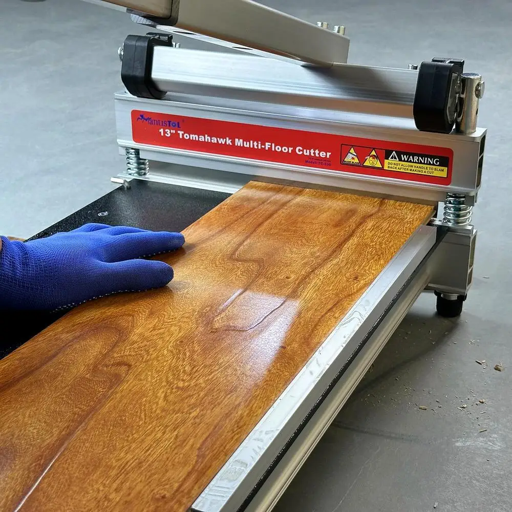 قاطع فينيل مصفح من الخشب الصلب متعدد الأرضيات مقاس 13 بوصة والمزيد مع حجر شحذ؛ ألومنيوم خفيف الوزن بدرجة الطائرات