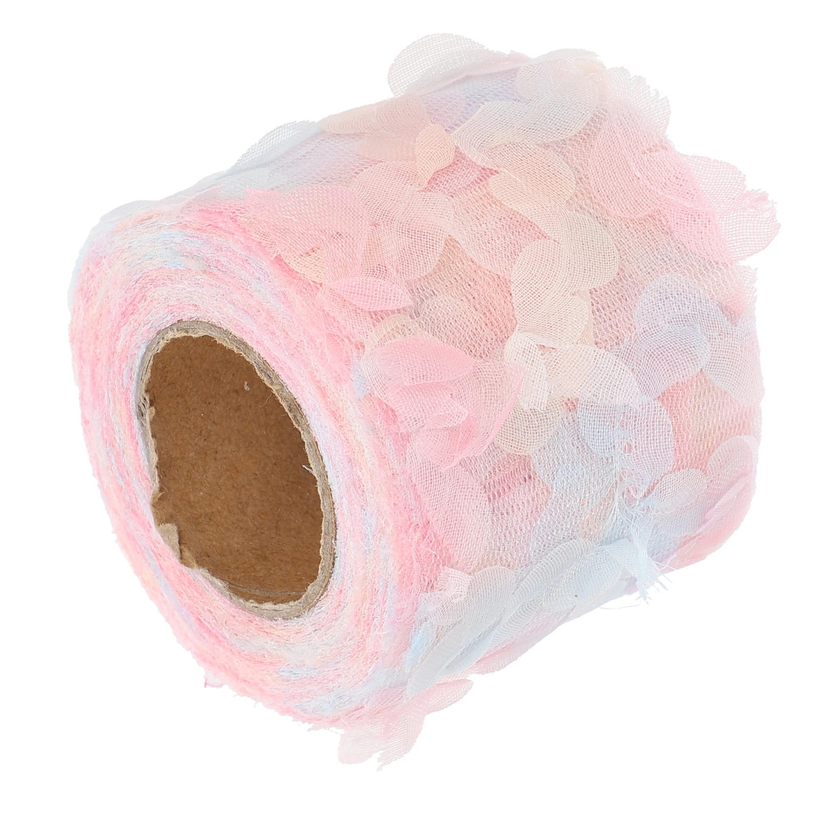 

Rose Tulle Ribbon for DIY Crafts Hairpin Making Material Sewing Bow Pink Headwear Floral Gauze Lightweight Handmade