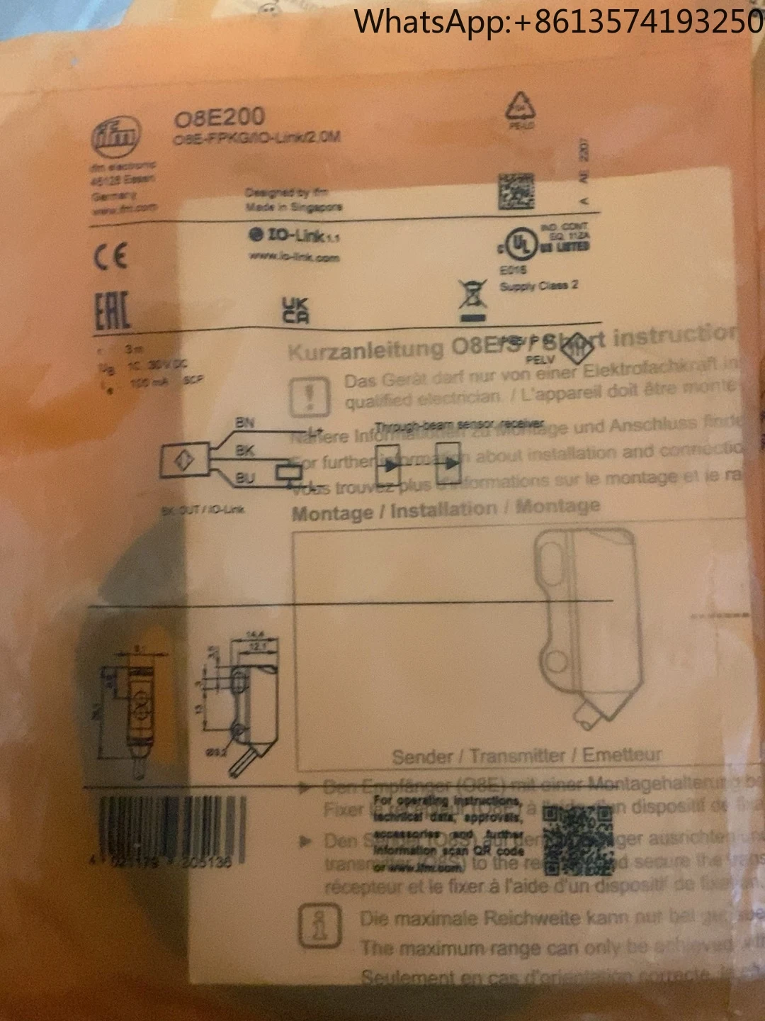 Germany IFM O8E200 photoelectric sensor brand new original genuinein stock