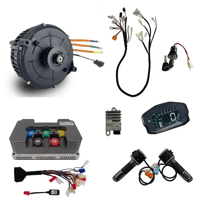 

QS165 5000W Mid-drive Hall Motor With Fardriver Controller ND72450 With Complete Wiring Harness For Electric Moped